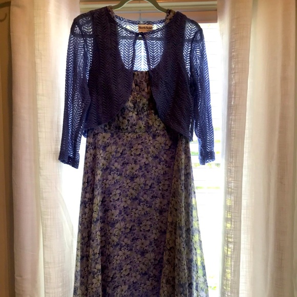 NorthStyle Dresses & Skirts - Northstyle Two piece knit jacket over floral lined dress
